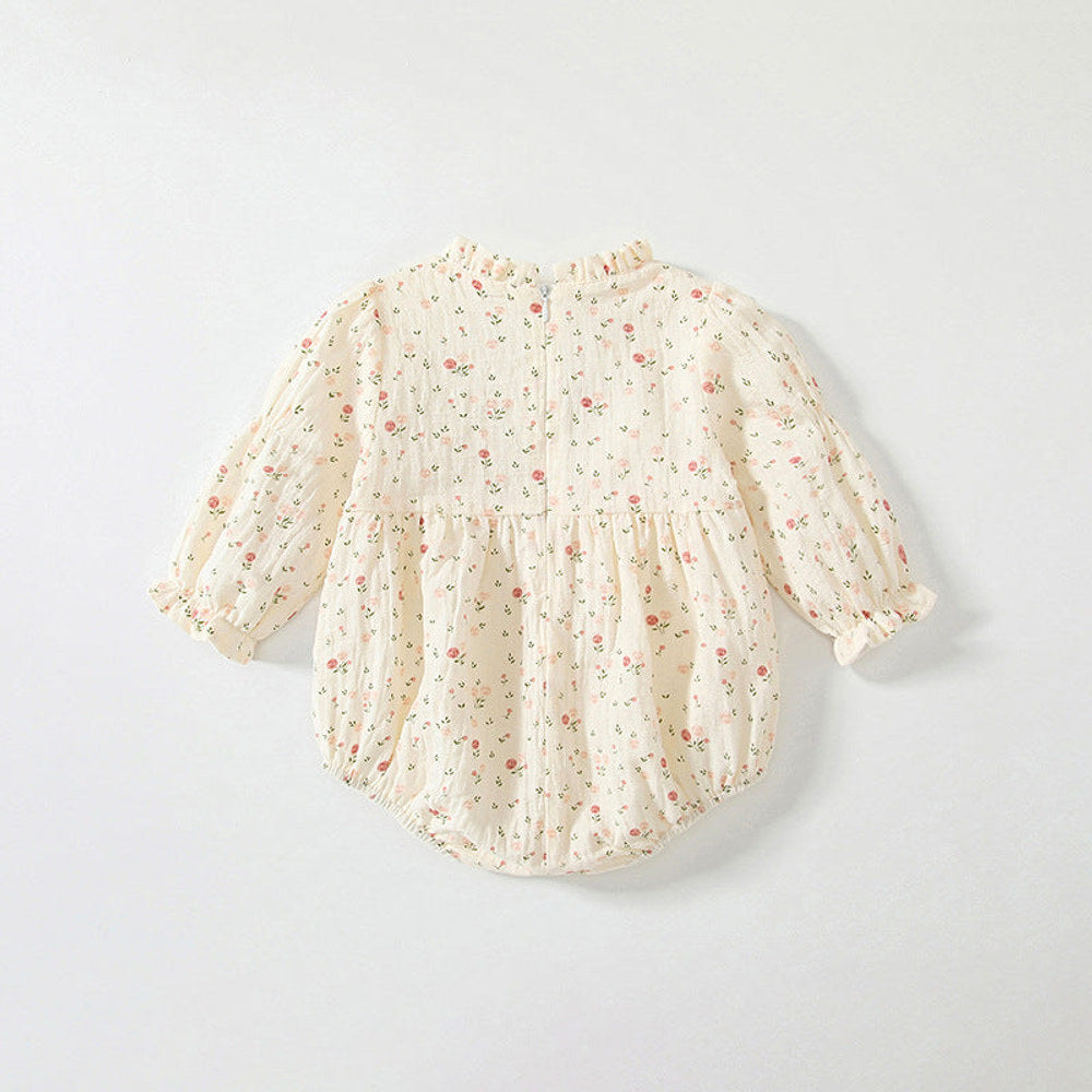 MyKids-USA® Baby Girls Floral Pattern Ruffle Neck bodysuit Bodysuits