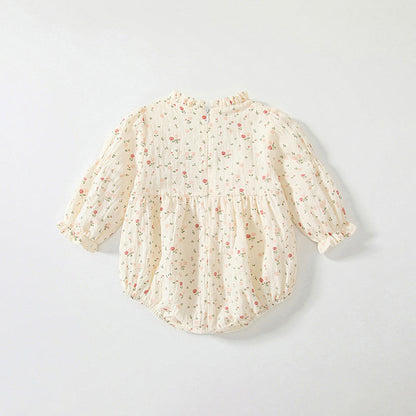 MyKids-USA® Baby Girls Floral Pattern Ruffle Neck bodysuit Bodysuits