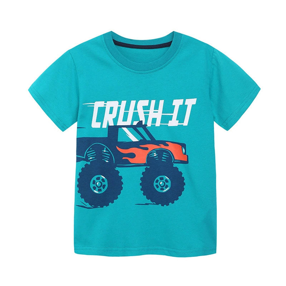 MyKids-USA® Summer Baby Kids Racing Car Cartoon Pattern T-shirt Clothing Set for Boys