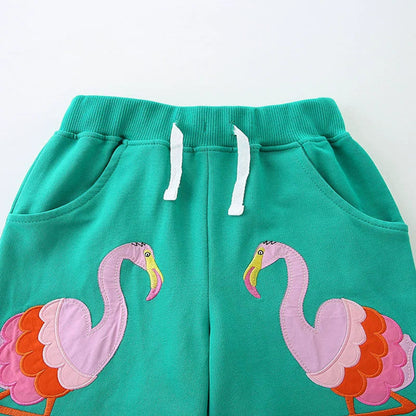 MyKids-USA® Baby Kids Girls Cotton Casual Style Flamingo Cartoon Pattern Shorts