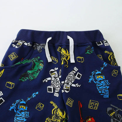 MyKids-USA® Baby Kids Boys Cotton Casual Style Cartoon and Geometric Pattern Shorts