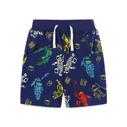 MyKids-USA® Baby Kids Boys Cotton Casual Style Cartoon and Geometric Pattern Shorts