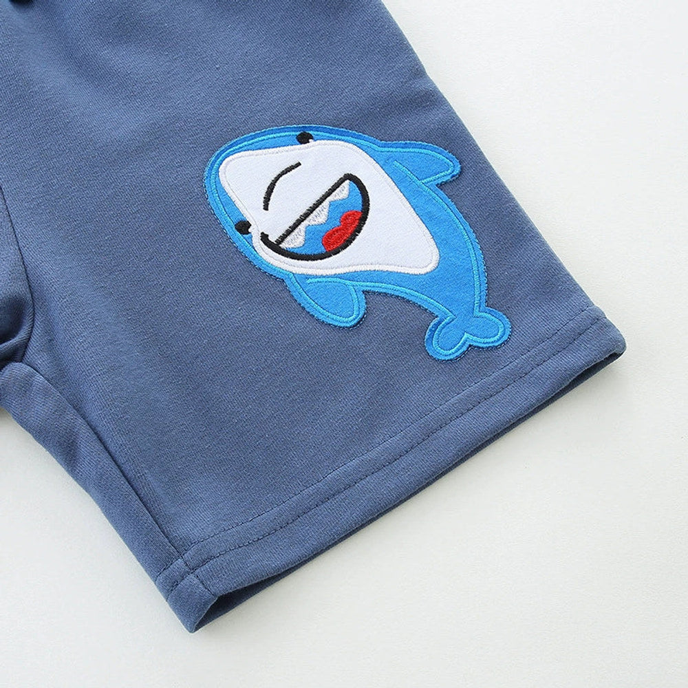 MyKids-USA® Baby Kids Boys Cotton Casual Style Cartoon Sharks Pattern Shorts