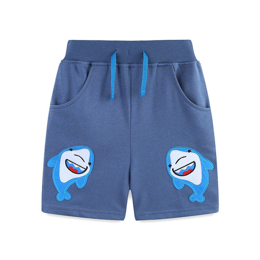 MyKids-USA® Baby Kids Boys Cotton Casual Style Cartoon Sharks Pattern Shorts