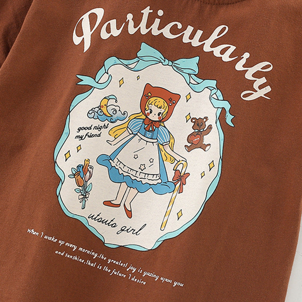 MyKids-USA® Girls’ Princess Cartoon Pattern Short Sleeves T-shirt in European and American Style