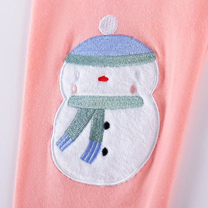 MyKids-USA® Girls Christmas Cartoon Pattern Long Sleeves Crew Neck Top Sweatshirt and Pants Clothing Set