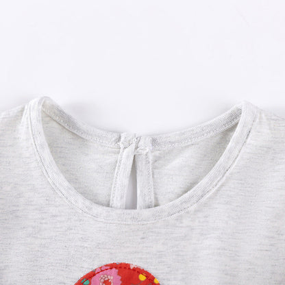MyKids-USA® Cartoon Christmas and Snowflakes Pattern Long Sleeves Crew Neck Dress for Stylish Girls