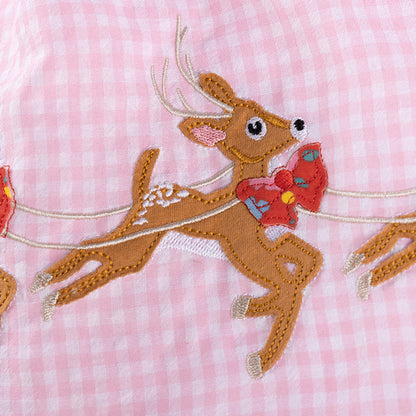 MyKids-USA® Cartoon Animals Christmas Pattern Long Sleeves Crew Neck Dress for Stylish Girls
