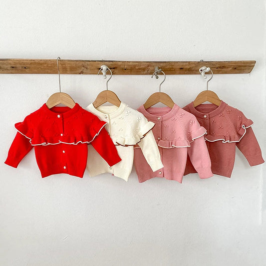 MyKids-USA® Baby Girls Comfortable Knitted Long Sleeves Cardigan