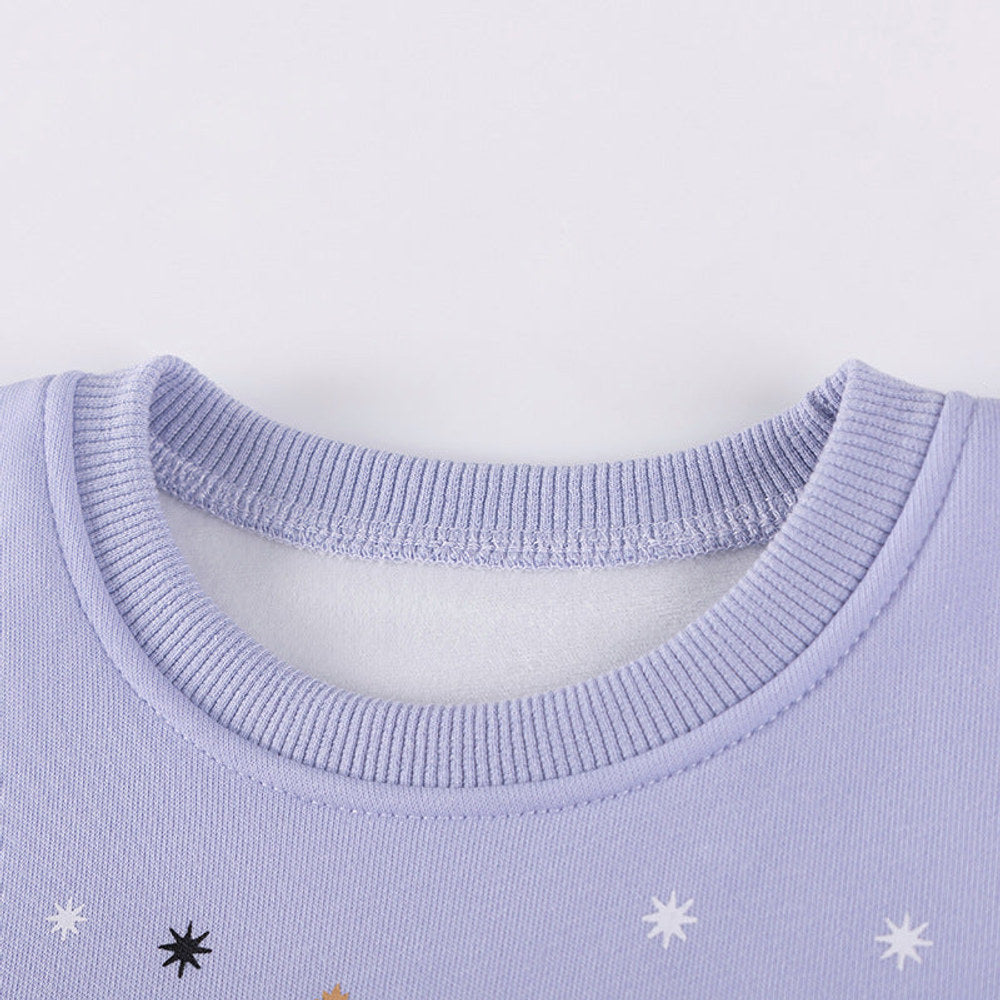 MyKids-USA® Geometric and Flowers Pattern Long Sleeves Crew Neck Dress for Stylish Girls