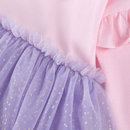 MyKids-USA® Fairy Cartoon Pattern Long Sleeves Crew Neck Dress for Stylish Girls