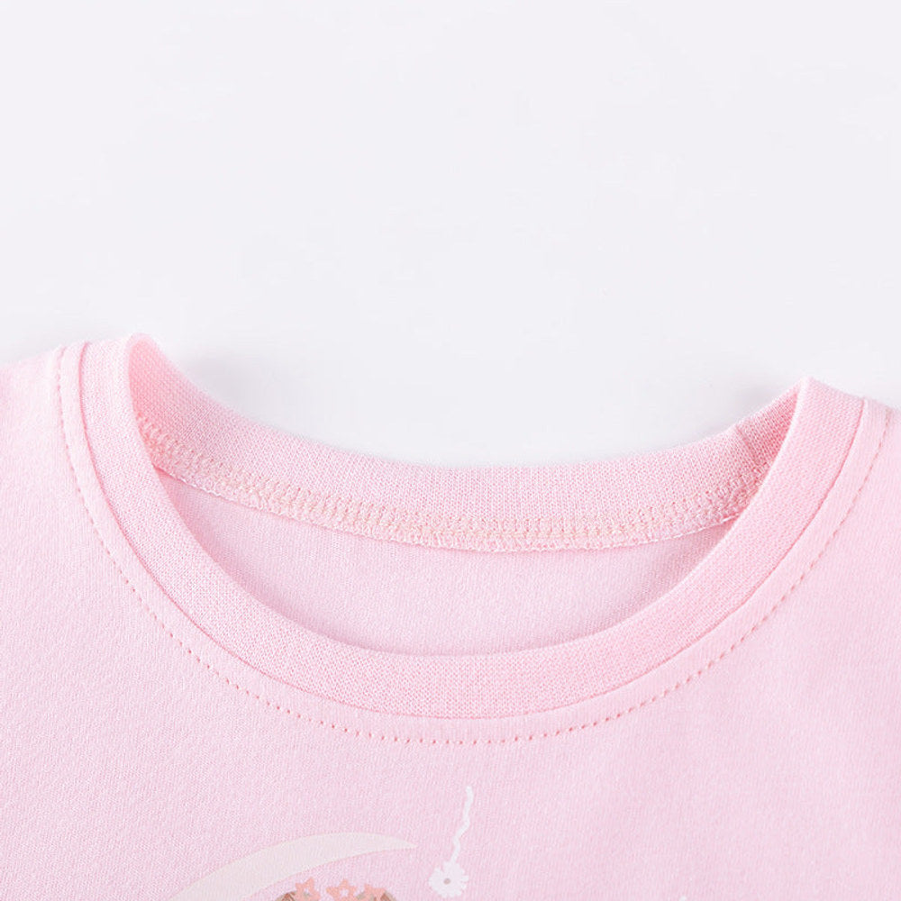 MyKids-USA® Fairy Cartoon Pattern Long Sleeves Crew Neck Dress for Stylish Girls