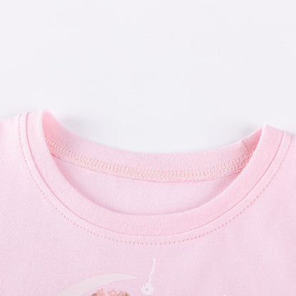MyKids-USA® Fairy Cartoon Pattern Long Sleeves Crew Neck Dress for Stylish Girls