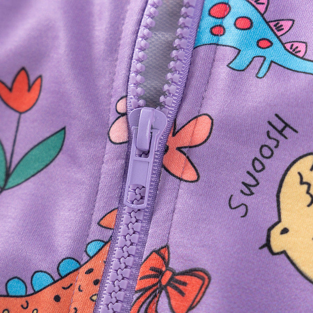 MyKids-USA® Girls Animals and Flowers Cartoon Pattern Long Sleeves Zip-up Coat