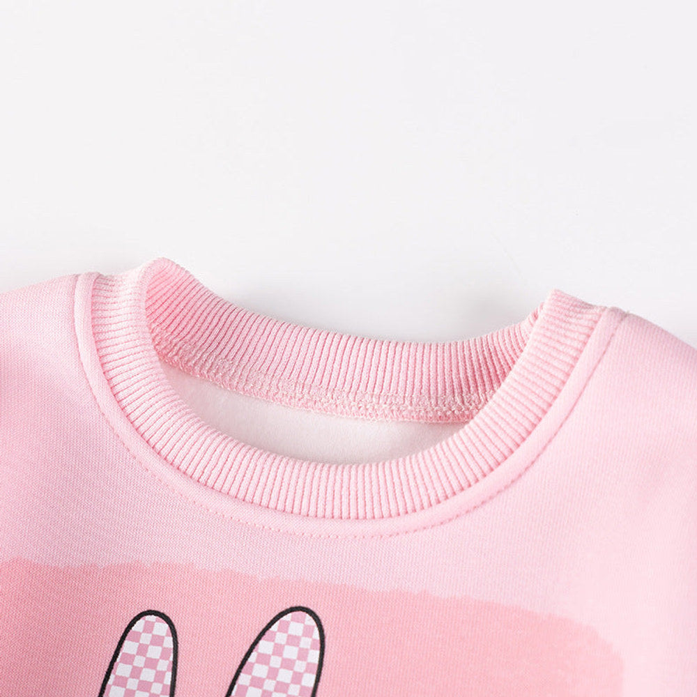 MyKids-USA® Girls Rabbit Cartoon Pattern Long Sleeves Sweatshirt and Pants Clothing Set