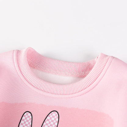 MyKids-USA® Girls Rabbit Cartoon Pattern Long Sleeves Sweatshirt and Pants Clothing Set