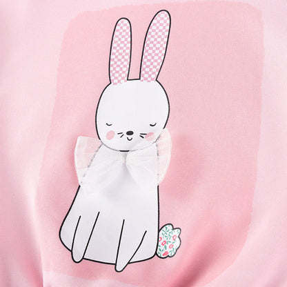 MyKids-USA® Girls Rabbit Cartoon Pattern Long Sleeves Sweatshirt and Pants Clothing Set