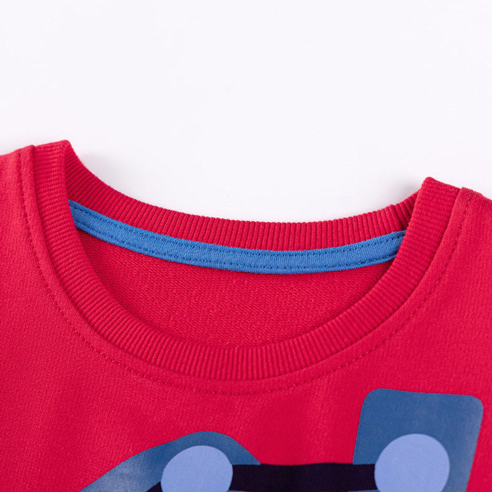 MyKids-USA® Boys Excavator Cartoon Pattern Long Sleeves Sweatshirt and Pants Clothing Set
