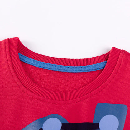 MyKids-USA® Boys Excavator Cartoon Pattern Long Sleeves Sweatshirt and Pants Clothing Set