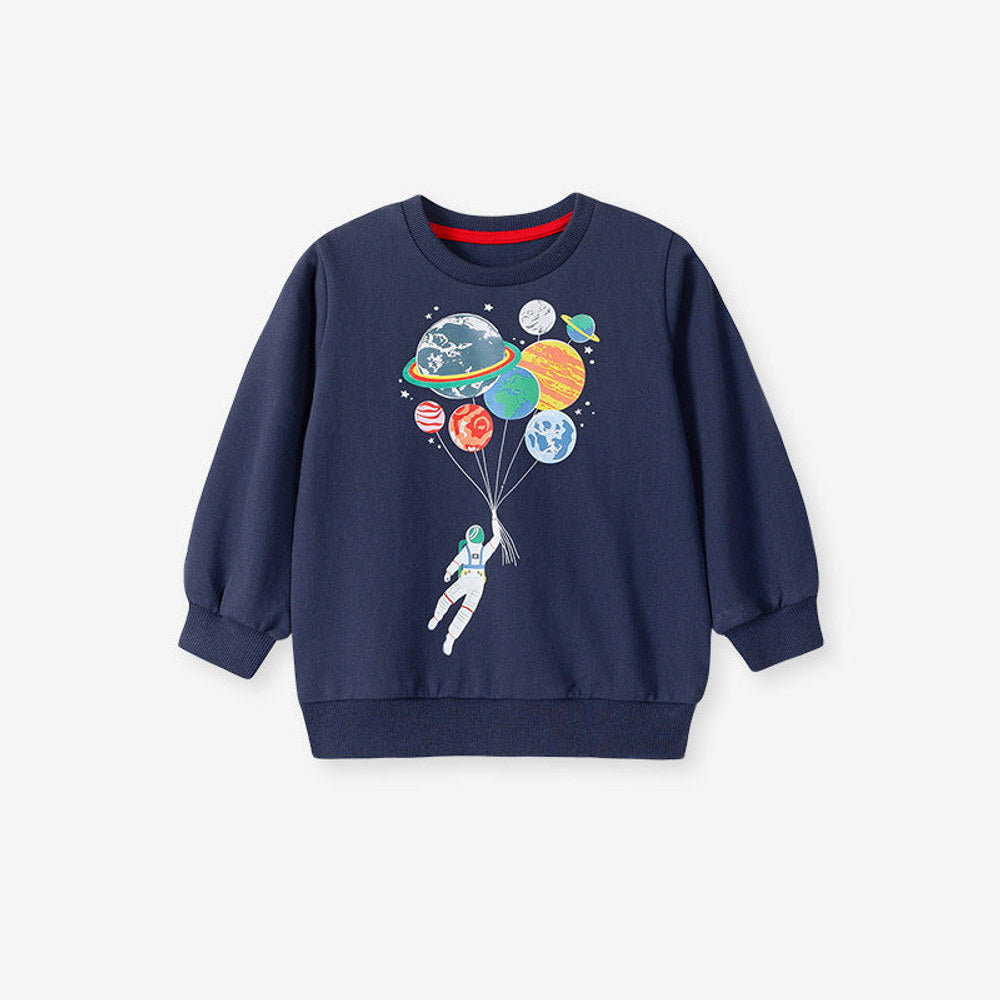 MyKids-USA® Boys Astronaut Cartoon Pattern Long Sleeves Sweatshirt and Pants Clothing Set