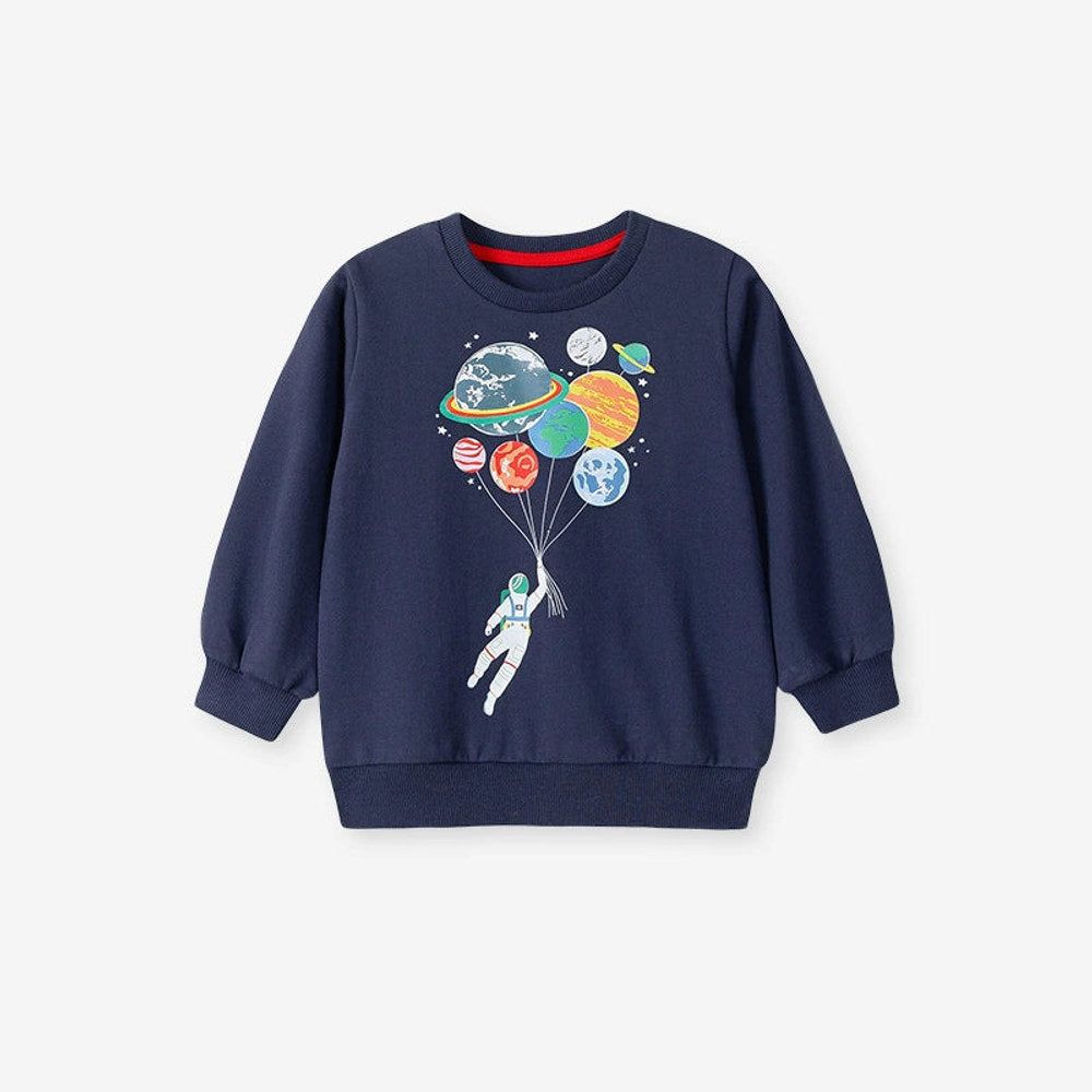 MyKids-USA® Boys Astronaut Cartoon Pattern Long Sleeves Sweatshirt and Pants Clothing Set