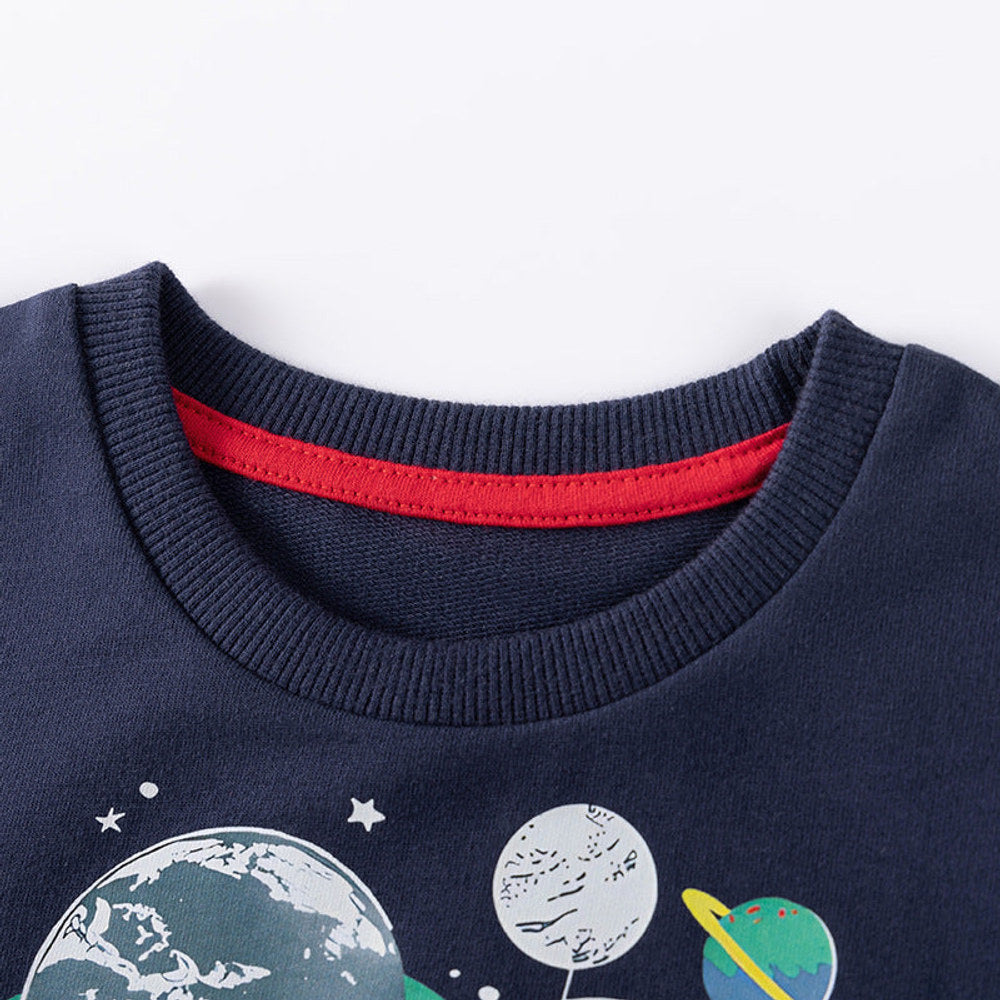 MyKids-USA® Boys Astronaut Cartoon Pattern Long Sleeves Sweatshirt and Pants Clothing Set