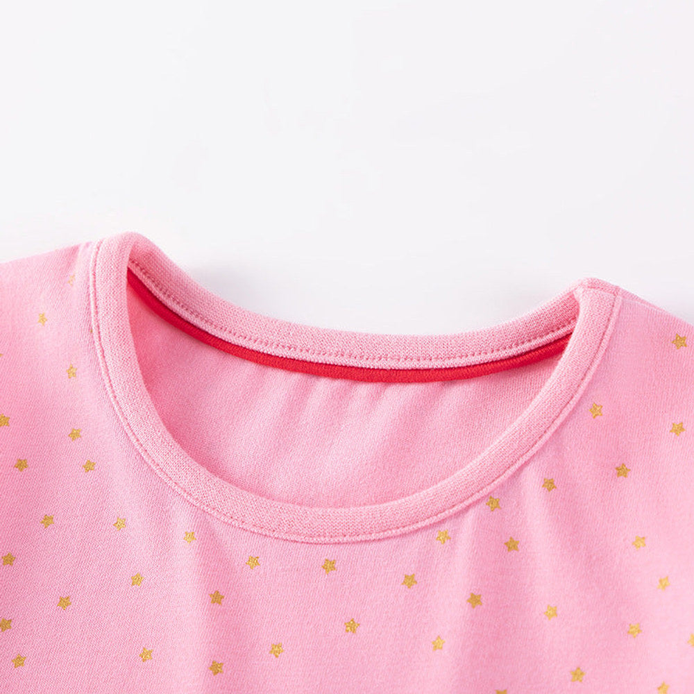 MyKids-USA® Cartoon Animals Pattern Long Sleeves Crew Neck Dress for Stylish Girls