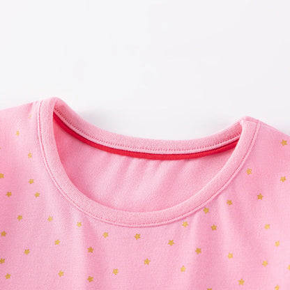 MyKids-USA® Cartoon Animals Pattern Long Sleeves Crew Neck Dress for Stylish Girls
