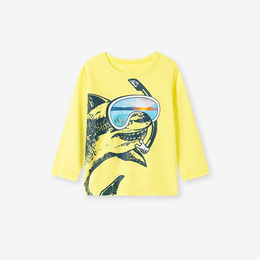 MyKids-USA® Boys Shark Cartoon Pattern Long Sleeves Sweatshirt and Pants Clothing Set