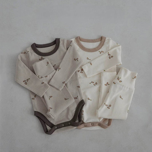 MyKids-USA® Baby Unisex Long Sleeves Simple Fruits Pattern bodysuit and Pants Sets
