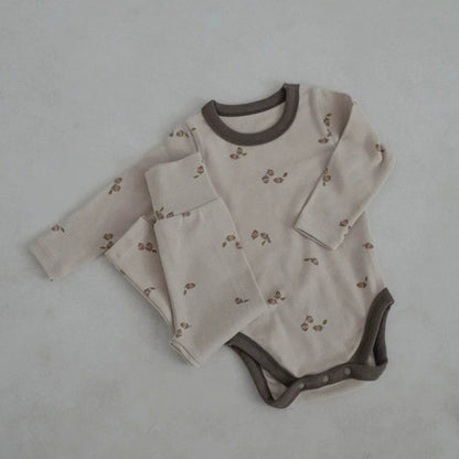 MyKids-USA® Baby Unisex Long Sleeves Simple Fruits Pattern bodysuit and Pants Sets