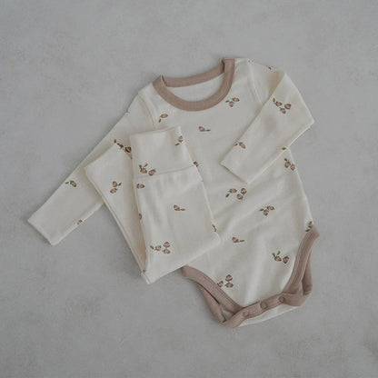 MyKids-USA® Baby Unisex Long Sleeves Simple Fruits Pattern bodysuit and Pants Sets