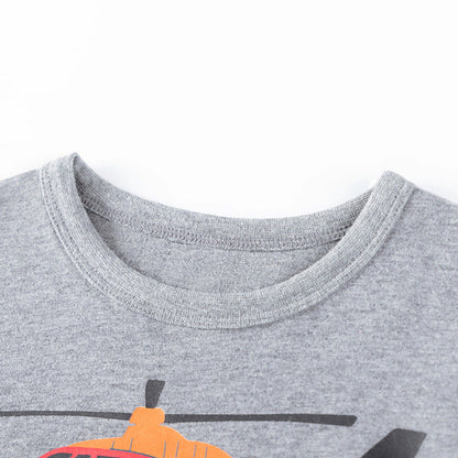 MyKids-USA® Autumn Arrival Kids Boys Aircrafts Cartoon Pattern Crew Neck Long Sleeves Top Sweatshirt