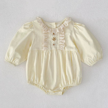MyKids-USA® Baby Girls French Style Flowers Embroidered Pattern Long-sleeved bodysuit and Dress – Princess Sister Matching Set