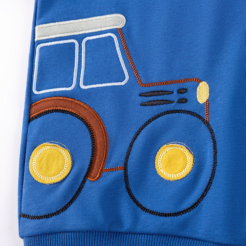 MyKids-USA® Boys Tractors Cartoon Pattern Long Sleeves Sweatshirt and Pants Clothing Set