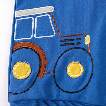 MyKids-USA® Boys Tractors Cartoon Pattern Long Sleeves Sweatshirt and Pants Clothing Set