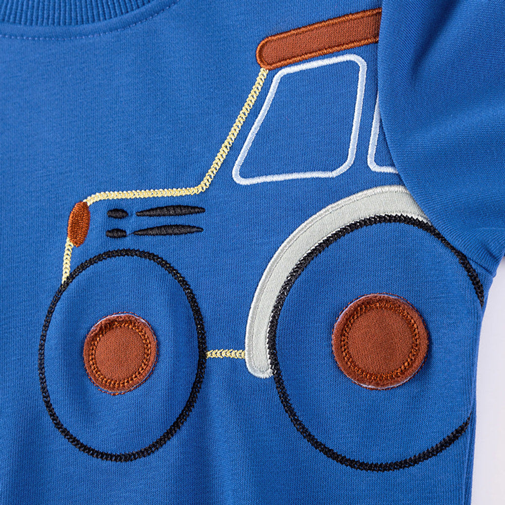 MyKids-USA® Boys Tractors Cartoon Pattern Long Sleeves Sweatshirt and Pants Clothing Set