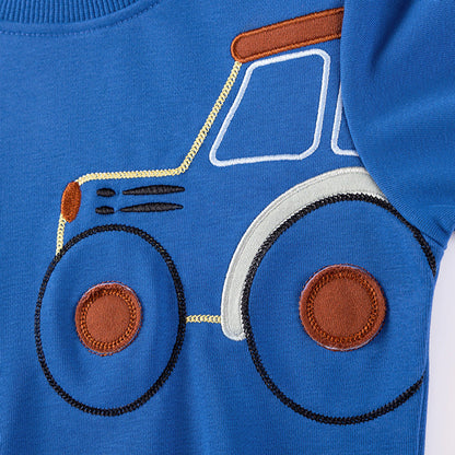 MyKids-USA® Boys Tractors Cartoon Pattern Long Sleeves Sweatshirt and Pants Clothing Set