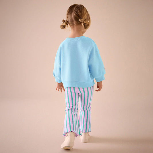 MyKids-USA® Girls Tortoise Cartoon Pattern Long Sleeves Sweatshirt and Striped Pants Clothing Set