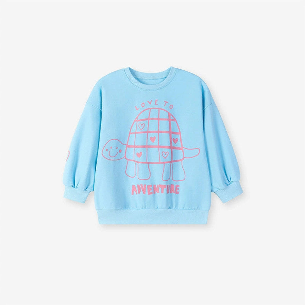 MyKids-USA® Girls Tortoise Cartoon Pattern Long Sleeves Sweatshirt and Striped Pants Clothing Set