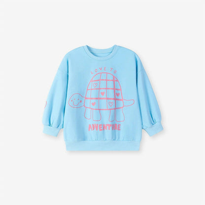 MyKids-USA® Girls Tortoise Cartoon Pattern Long Sleeves Sweatshirt and Striped Pants Clothing Set