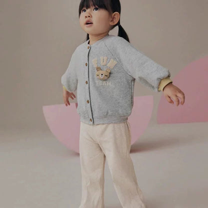 MyKids-USA® Girls Animals Cartoon Pattern Long Sleeves Coat and Beige Pants Clothing Set