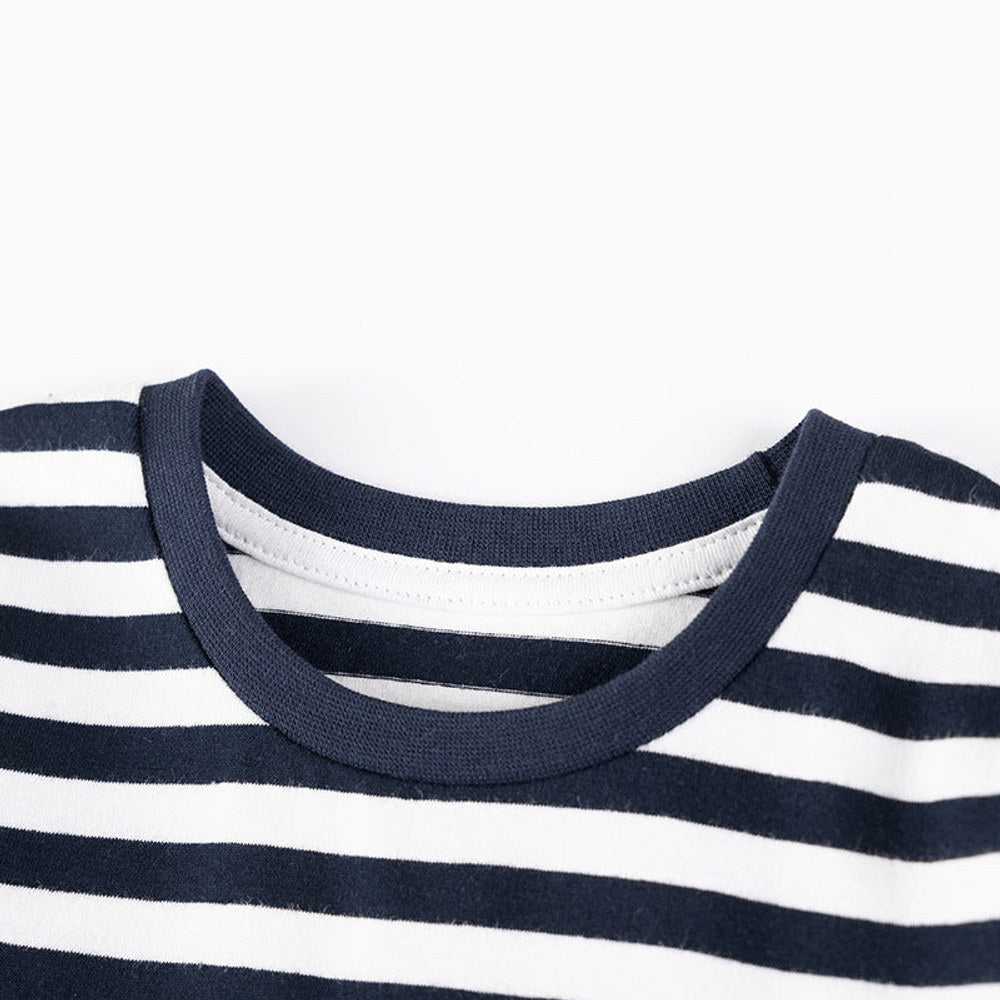 MyKids-USA® Boys Christmas Cartoon Pattern Long Sleeves Striped Clothing Set