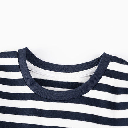 MyKids-USA® Boys Christmas Cartoon Pattern Long Sleeves Striped Clothing Set