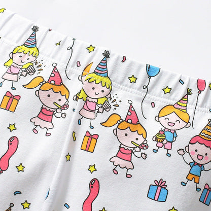 MyKids-USA® Girls Dinosaurs Cartoon Pattern Long Sleeves Sweatshirt and White Pants Clothing Set