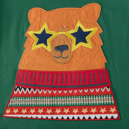 MyKids-USA® Kids Boys Teddy Bear Cartoon Pattern Crew Neck Long Sleeves Top Sweatshirt