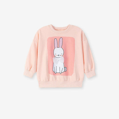 MyKids-USA® Kids Girls Animals Rabbit Cartoon Pattern Long Sleeves Top Sweatshirt