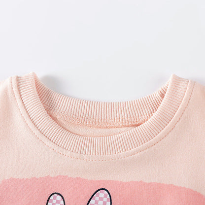MyKids-USA® Kids Girls Animals Rabbit Cartoon Pattern Long Sleeves Top Sweatshirt