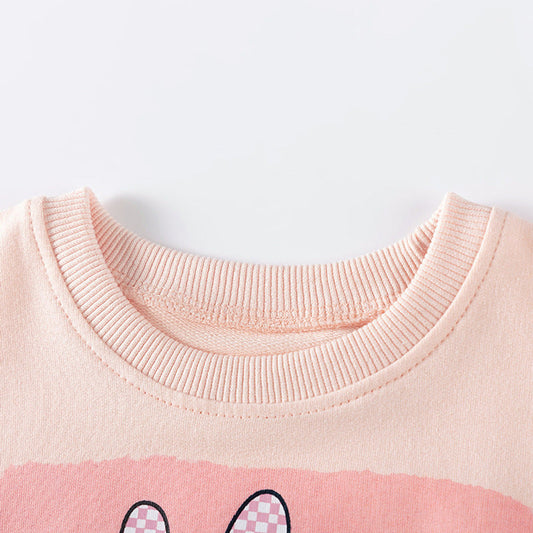 MyKids-USA® Kids Girls Animals Rabbit Cartoon Pattern Long Sleeves Top Sweatshirt