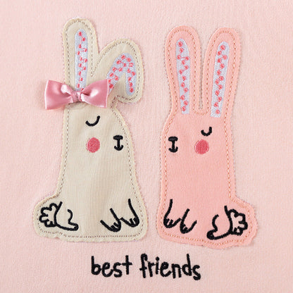 MyKids-USA® Girls Rabbits Cartoon Pattern Long Sleeves Sweatshirt and Plain Pants Clothing Set